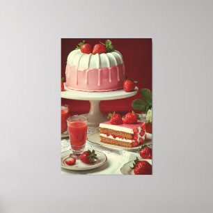 Vintage Kochbuch-Abbildung Canvas Print Leinwanddruck