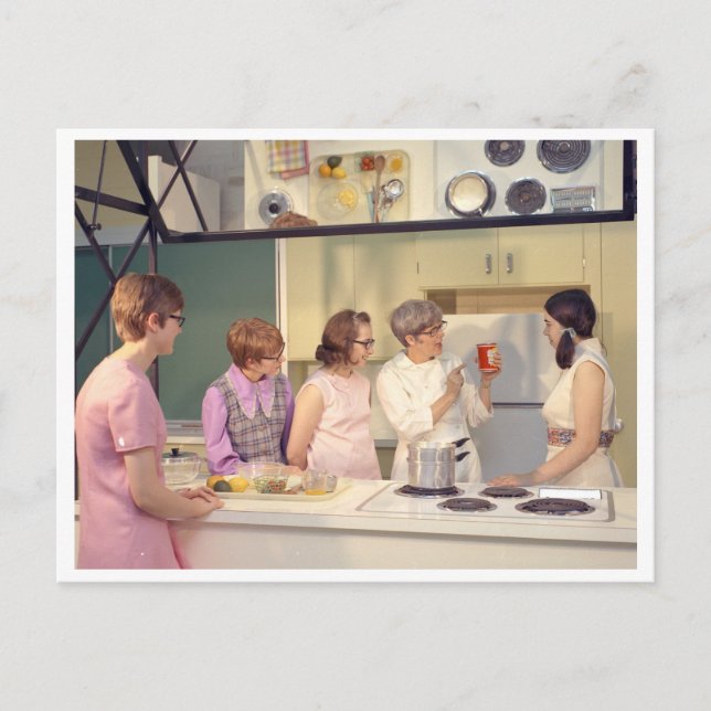 Vintage Kochklasse aus den 70er Jahren Postkarte (Vorderseite)