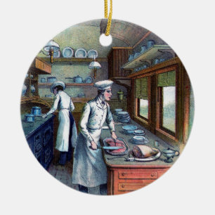 Vintage Kochs-Verzierung Keramik Ornament