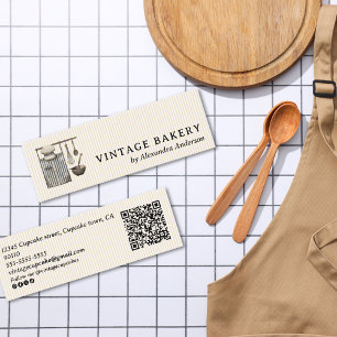 Vintage Kochutensilien Retro Bäckerei Konditorei K Mini Visitenkarte