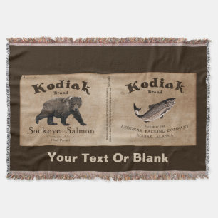 Vintage Kodiak Lachs Etikett Decke
