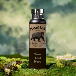Vintage Kodiak-Lachs-Etikett Trinkflasche
