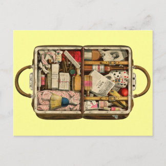 Vintage Koffer-Postkarte Postkarte