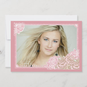 Vintage Kohl Rose Foto Bestätigung Einladung