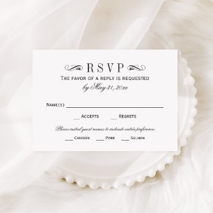 Vintage-Kohle-Mehl mit Essenswahl RSVP Karte