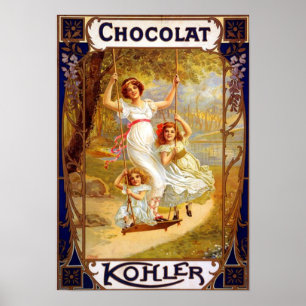 Vintage Kohler Chocolat-Werbung Poster