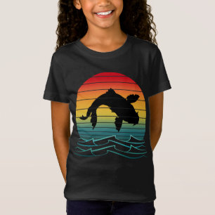 Vintage-Koi-Fisch-Sonnenuntergangs-Szene T-Shirt