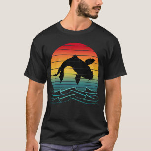 Vintage-Koi-Fisch-Sonnenuntergangs-Szenerie T-Shirt