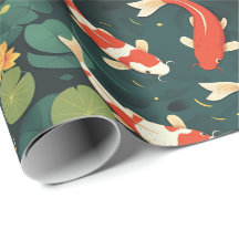 Vintage-Koi-Fische und goldene Lotus-Blumen-Gesche