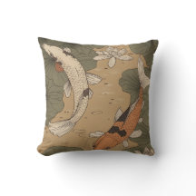 Vintage-Koi-Teich-Kissen
