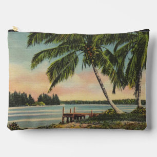 Vintage-Kokospalme Tropische Brise Sonnenuntergang Zubehörtasche