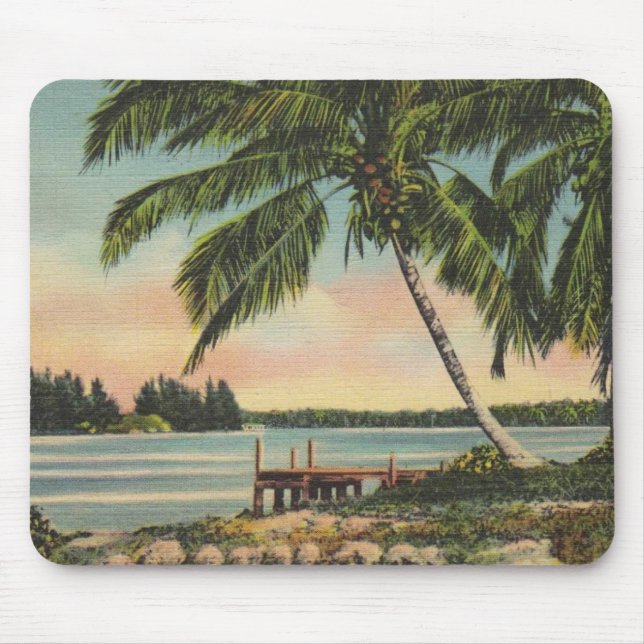 Vintage Kokospalmen Mousepad (Vorne)
