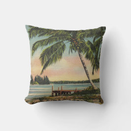 Vintage Kokospalmen Tropischer Sonnenuntergang Kissen