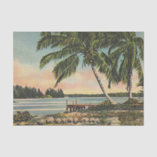 Vintage Kokospalmen Tropischer Sonnenuntergang Seidenpapier