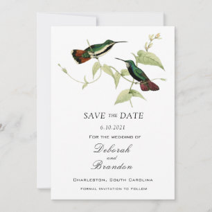 Vintage-Kolibri-Hochzeit - Rettet das Datum Save The Date