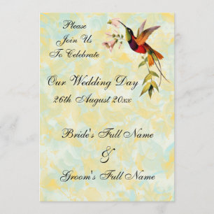 Vintage-Kolibri-Hochzeitseinladungen Einladung