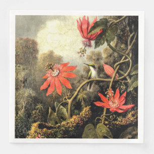 Vintage Kolibri- und Passionsblumen-Kunst        Serviette
