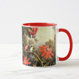 Vintage Kolibri und Passionsblumen Kunst Tasse