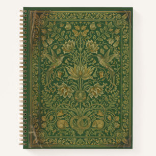 Vintage Kolibri- und Schlafender Fuchs-Blumenjourn Notizbuch