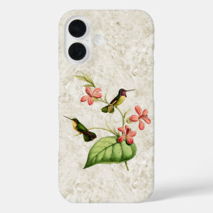 Vintage Kolibris Tropische Blumen iPhone 16 Hülle