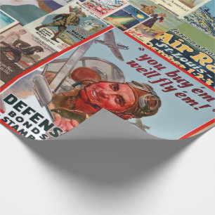 Vintage Kollage der Kriegsanleihe Geschenkpapier