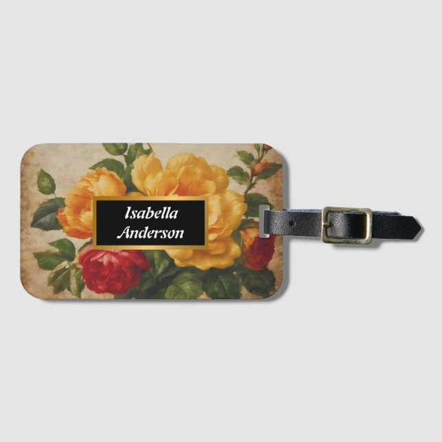 Vintage Kollektion Wasserfarben Gepäckanhänger (Vorderseite (Horizontal))