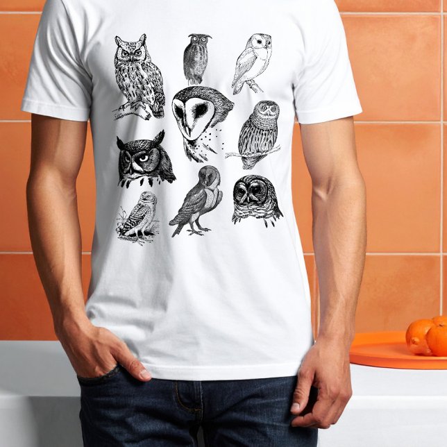 Vintage-Kollektion weiser Eulen  T-Shirt (Von Creator hochgeladen)