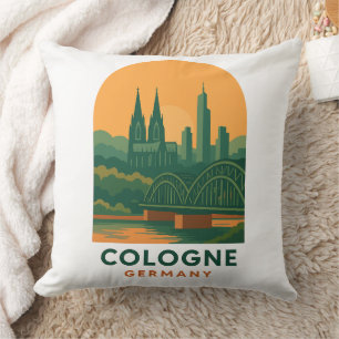 Vintage Köln Deutschland Reise Kunst Kaffeetasse Kissen