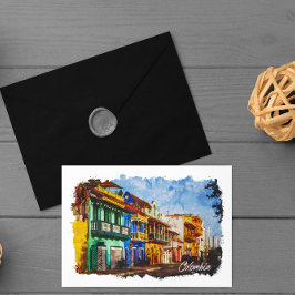 Vintage kolumbianische Aquarellenkarte Postkarte
