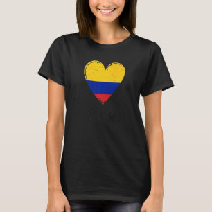 Vintage kolumbianische Wurzeln Herz Kolumbien-Flag T-Shirt