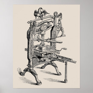 Vintage kolumbianischer Handpressenplakat Poster