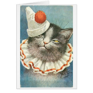 Vintage komische Clownkatze,