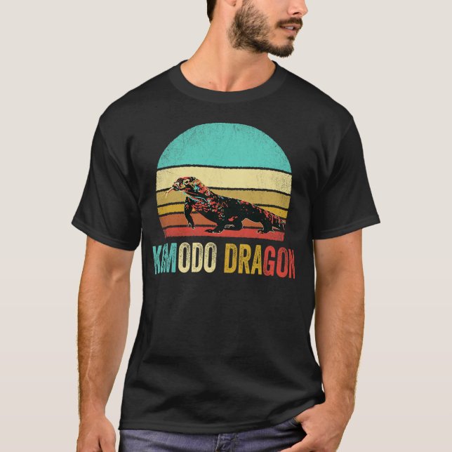 Vintage Komodo Dragon Shirt Sunset (Vorderseite)