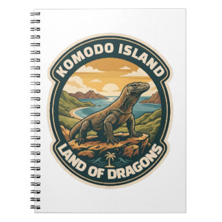 Vintage Komodo Island Nationalpark Indonesien Notizblock