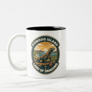 Vintage Komodo Island Nationalpark Indonesien Retr Zweifarbige Tasse