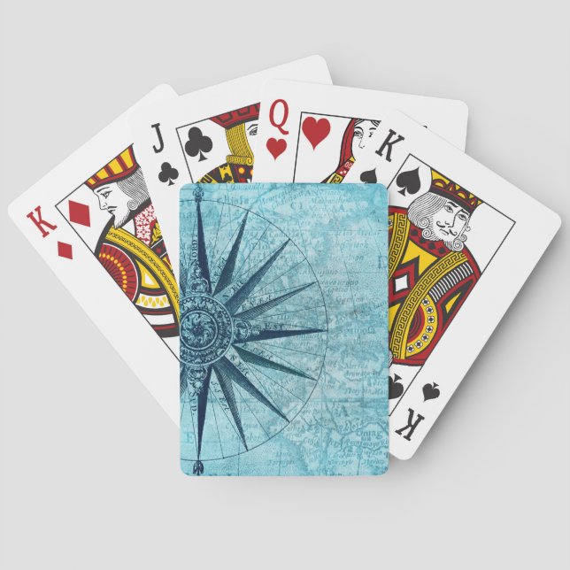 Vintage Kompass-Karte Spielkarten (Rückseite)