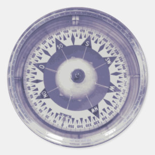 Vintage Kompass Nautilus Runder Aufkleber