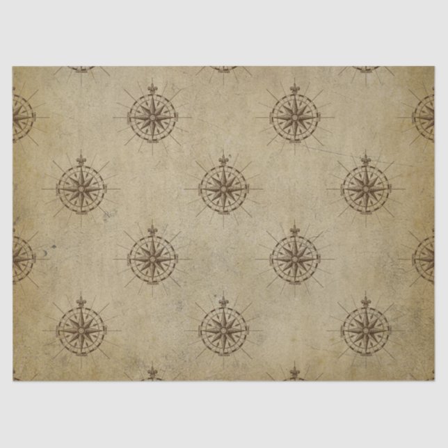 Vintage Kompasse auf der Braunseite Seidenpapier (Vorderseite)