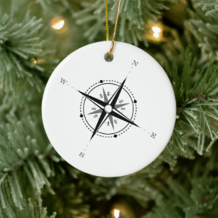 Vintage Kompassrose Abenteuer Erforschung Keramik Ornament