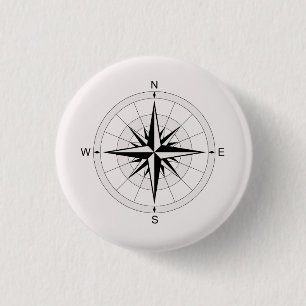 Vintage Kompassrose Button