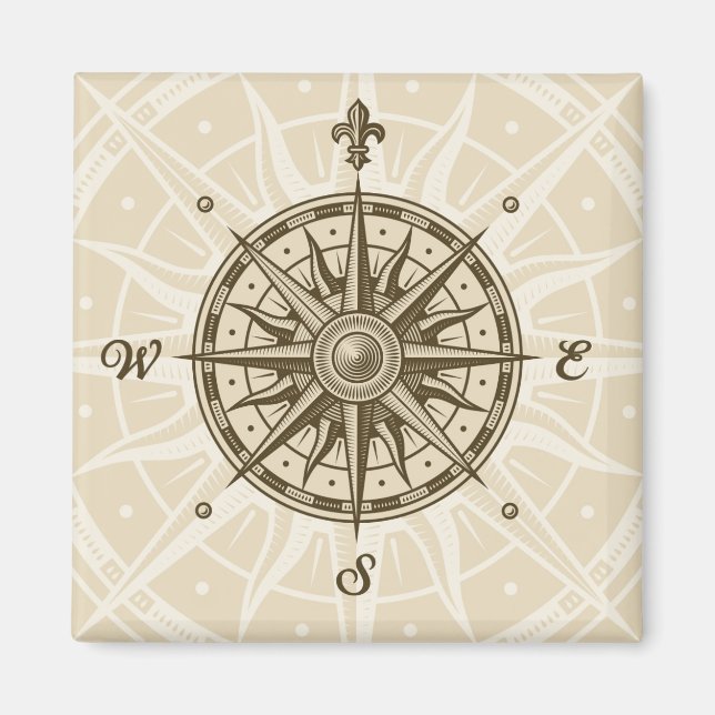 Vintage Kompassrose Magnet (Vorne)
