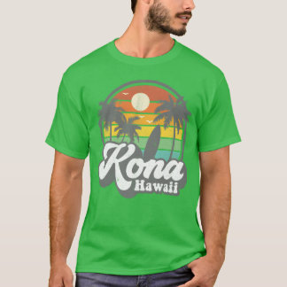 Vintage Kona Beach Hawaii Surfen Hawaiian Surfing T-Shirt