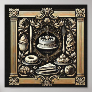 Vintage Konditorei und Backen Poster