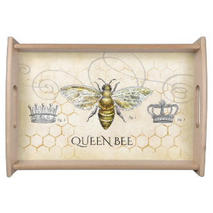 Vintage Königin Bee Royal Crown Honeycomb Serviertablett