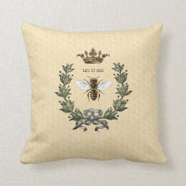 Vintage Königin-Bienekrone und Wreath Kissen