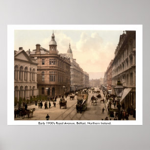 Vintage königliche Allee Belfast, Nordirland Poster