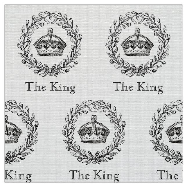 Vintage Königskrone und Laurel Kraut Stoff (Muster)