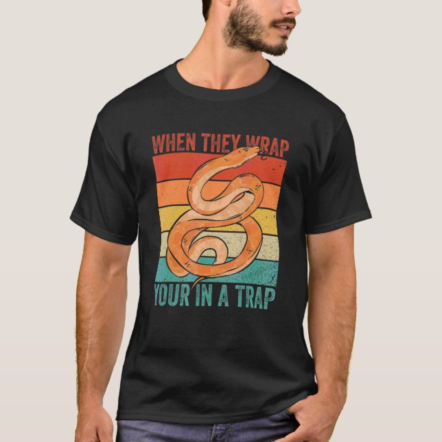 Vintage Königspython und Korallen-Ballpython T-Shirt (Vorderseite)