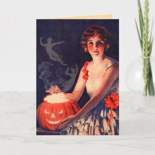 Vintage Konjuring Spirits Halloween Karte