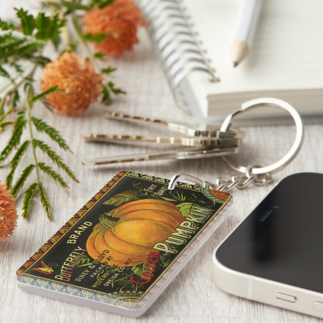 Vintage können Kunst etikettieren, Schmetterling K Schlüsselanhänger (Vorderseite rechts)